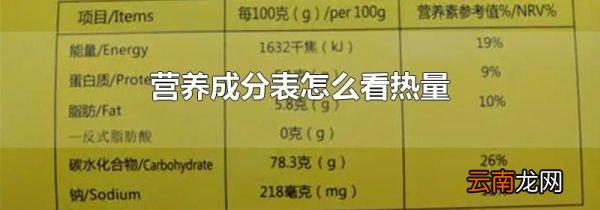 营养成分表怎么看热量