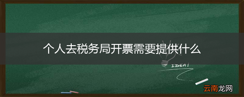 个人去税务局开票需要提供什么