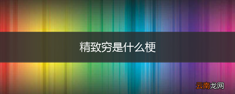 精致穷是什么梗