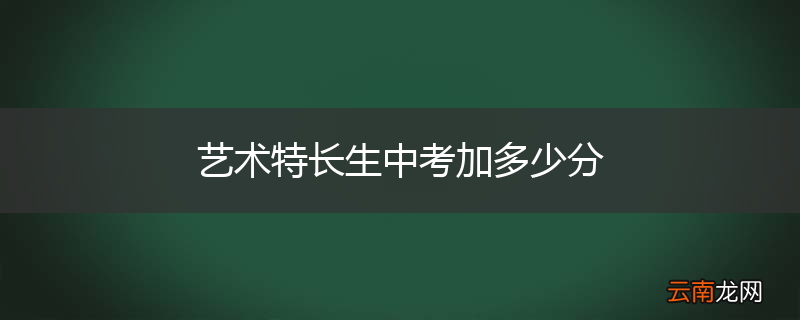 艺术特长生中考加多少分