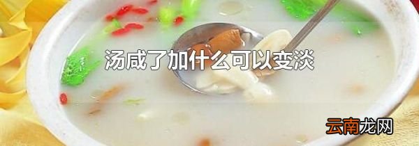 汤咸了加什么可以变淡