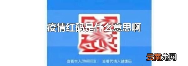 疫情红码是什么意思啊