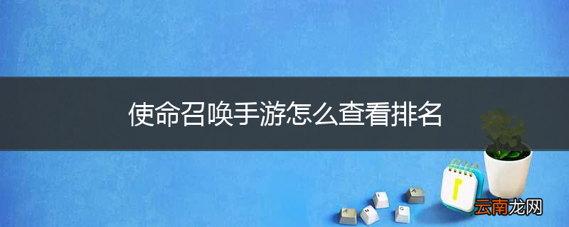 使命召唤手游怎么查看排名