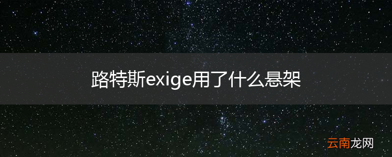 路特斯exige用了什么悬架