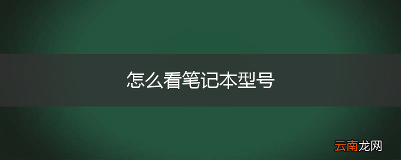 怎么看笔记本型号