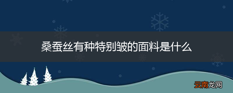 桑蚕丝有种特别皱的面料是什么