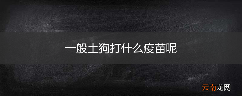 一般土狗打什么疫苗呢