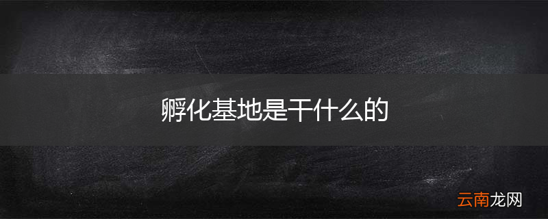 孵化基地是干什么的