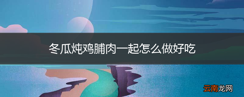 冬瓜炖鸡脯肉一起怎么做好吃