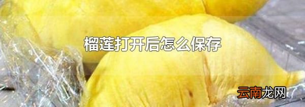 榴莲打开后怎么保存