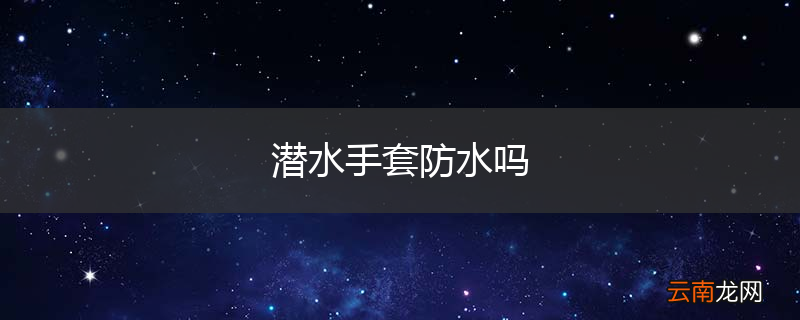 潜水手套防水吗