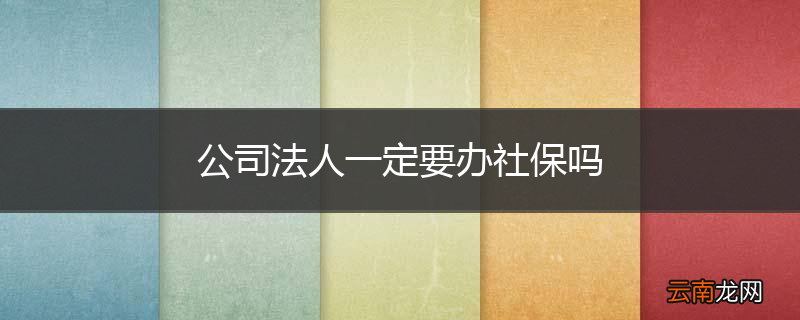 公司法人一定要办社保吗