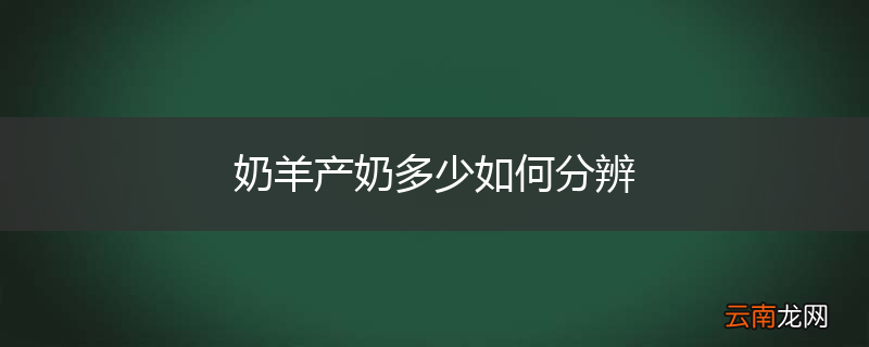 奶羊产奶多少如何分辨