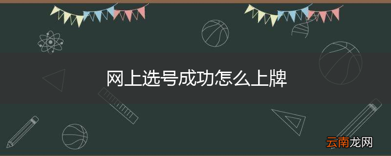 网上选号成功怎么上牌
