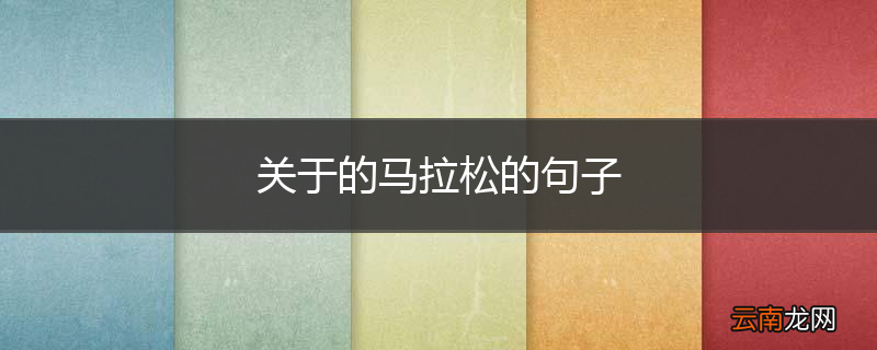 关于的马拉松的句子
