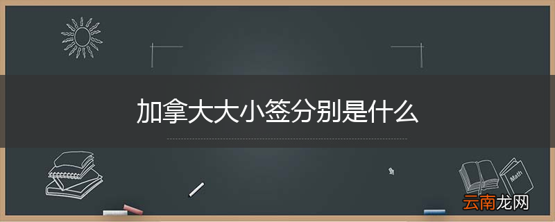 加拿大大小签分别是什么