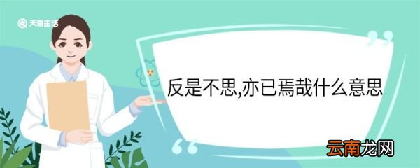 反是不思,亦已焉哉什么意思 反是不思亦已焉哉翻译