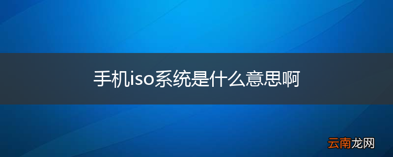 手机iso系统是什么意思啊