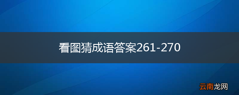 看图猜成语答案261-270