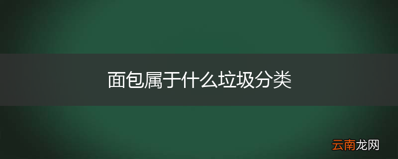面包属于什么垃圾分类