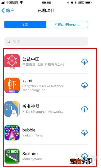 苹果手机已购项目在哪