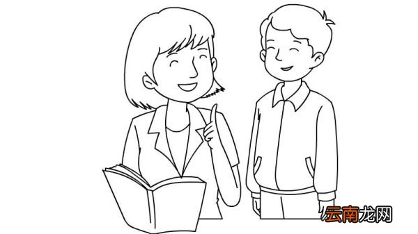 老师给学生讲课简笔画
