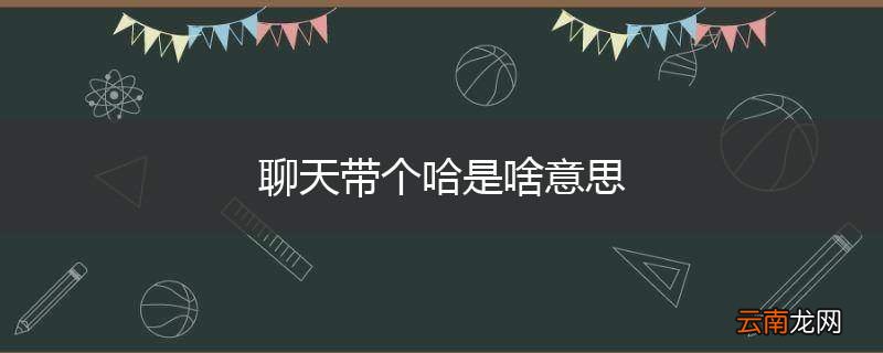 聊天带个哈是啥意思