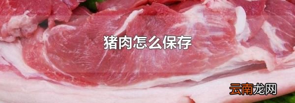 猪肉怎么保存