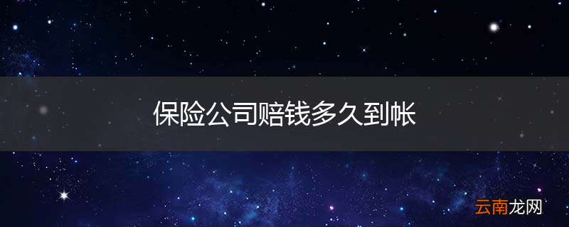 保险公司赔钱多久到帐