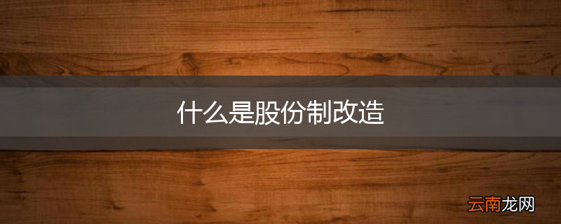 什么是股份制改造