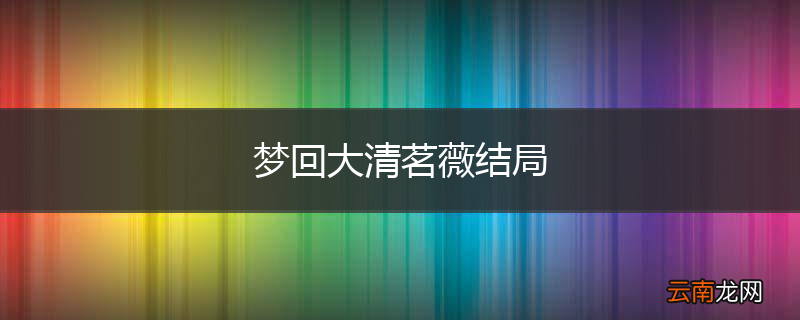 梦回大清茗薇结局