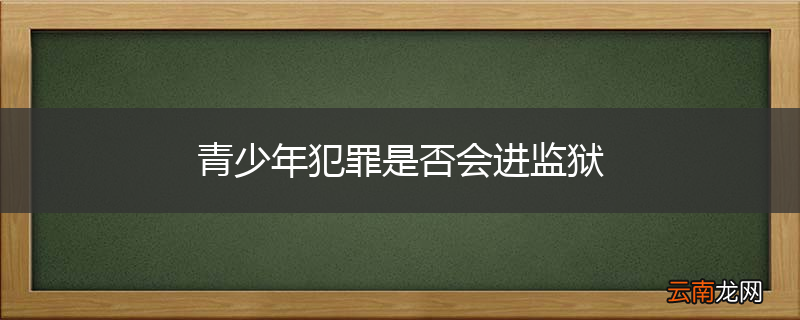 青少年犯罪是否会进监狱