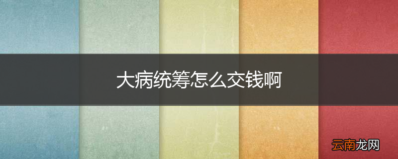 大病统筹怎么交钱啊