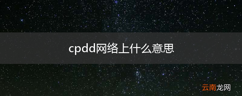cpdd网络上什么意思
