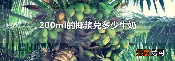200ml的椰浆兑多少牛奶