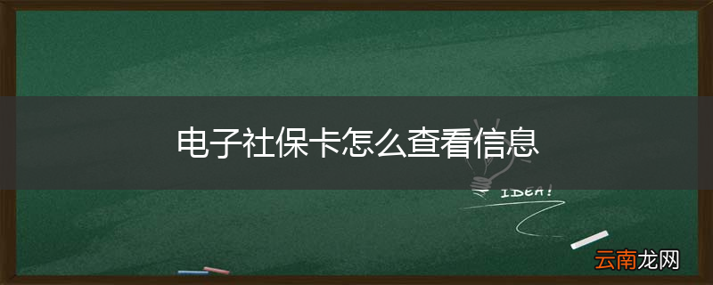 电子社保卡怎么查看信息