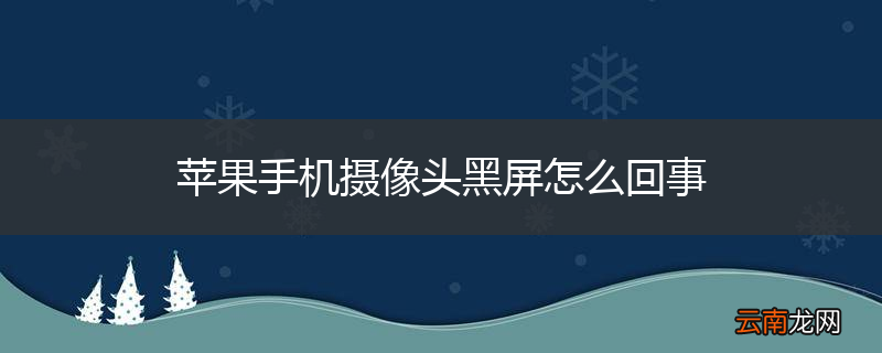 苹果手机摄像头黑屏怎么回事