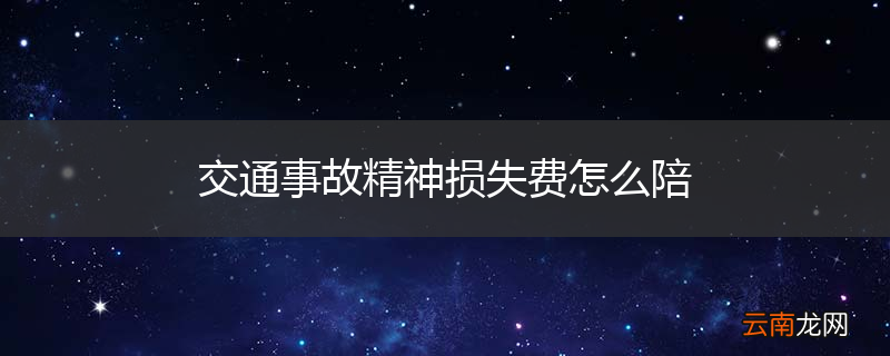 交通事故精神损失费怎么陪