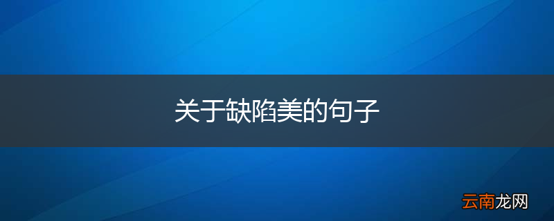关于缺陷美的句子