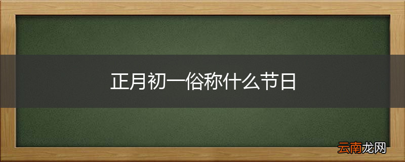 正月初一俗称什么节日