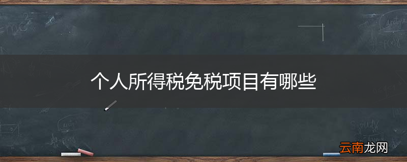 个人所得税免税项目有哪些