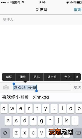 苹果手机复制粘贴设置