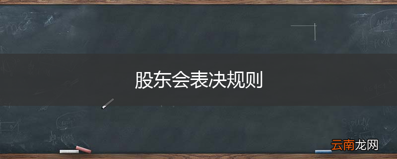 股东会表决规则