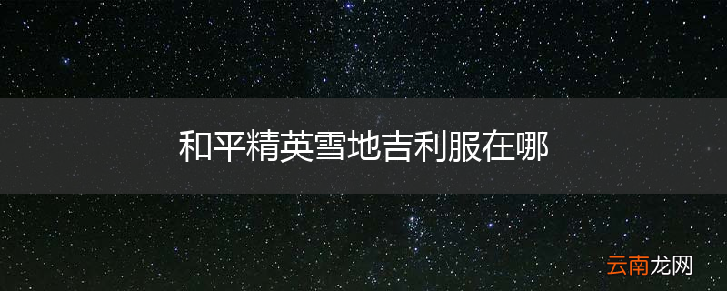 和平精英雪地吉利服在哪