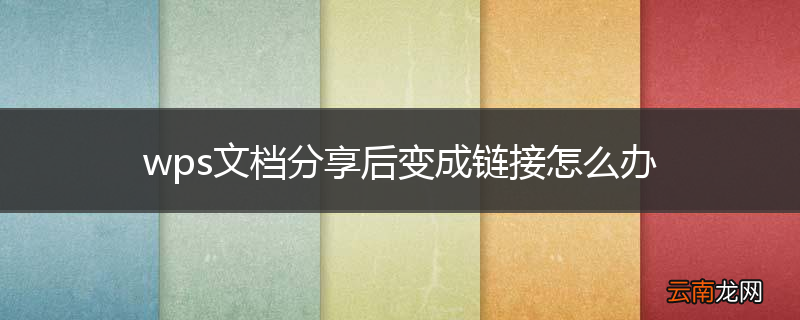 wps文档分享后变成链接怎么办