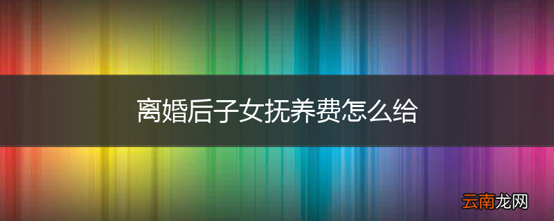 离婚后子女抚养费怎么给