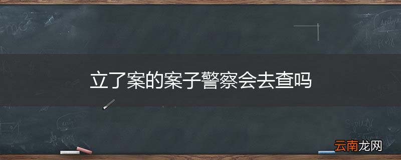立了案的案子警察会去查吗