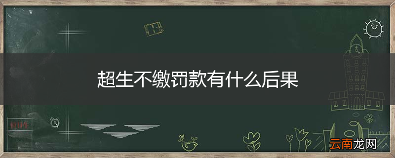 超生不缴罚款有什么后果