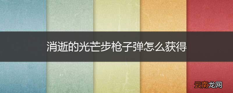 消逝的光芒步枪子弹怎么获得