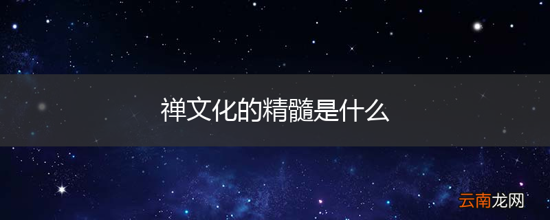 禅文化的精髓是什么